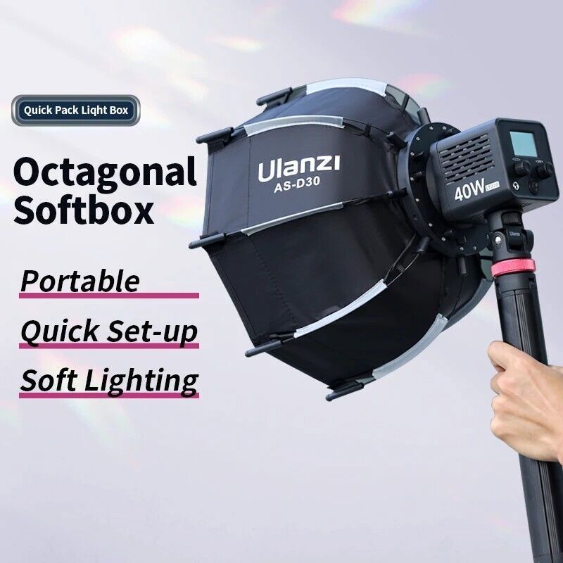 Ulanzi AS-D30 30cm Octagonal Softbox Mini Bowens Mount Light Honeycomb Diffuser