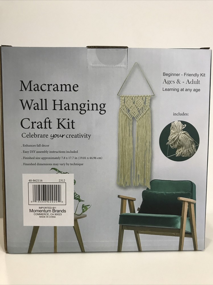 Macrame Kit - Wall Hanging Craft Kit w/Instructions Beginner Friendly Any Age