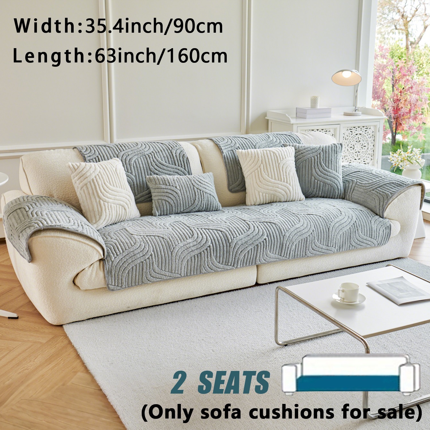 Washable sofa cover, pillowcase, anti-slip decoration for sofa seat cushion