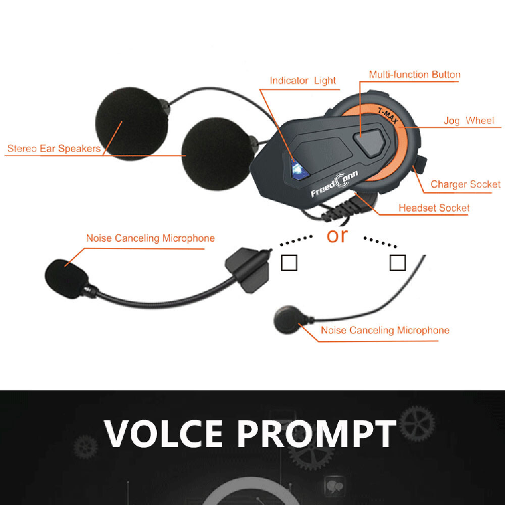 FreedConn New Motocycle Waterproof Bluetooth TMAX-E Group 1000M Intercom Headset