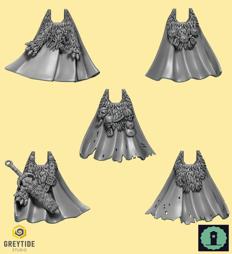 Space Wolves Cloaks   - BITS MULTILISTING - Greytide Studio - Primal Hounds