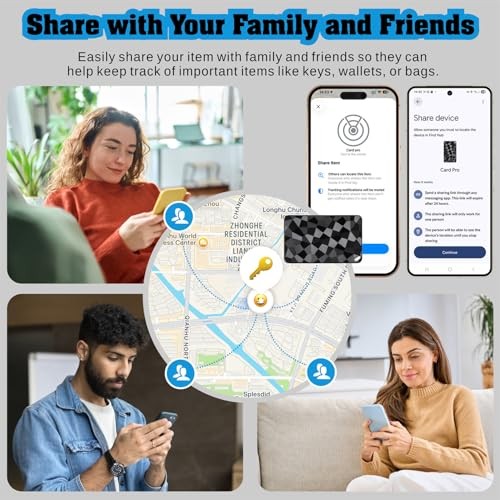 2026 New Dual System Wallet Tracker for Both iOS & Android Phones, 1 Pack Black