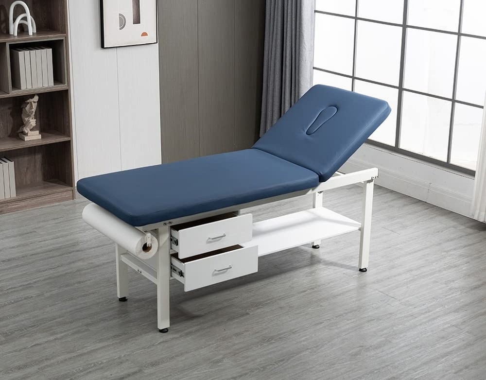 27.6" Width Comfortable Fixed Height Medical Exam Table Backrest Adjustable w...