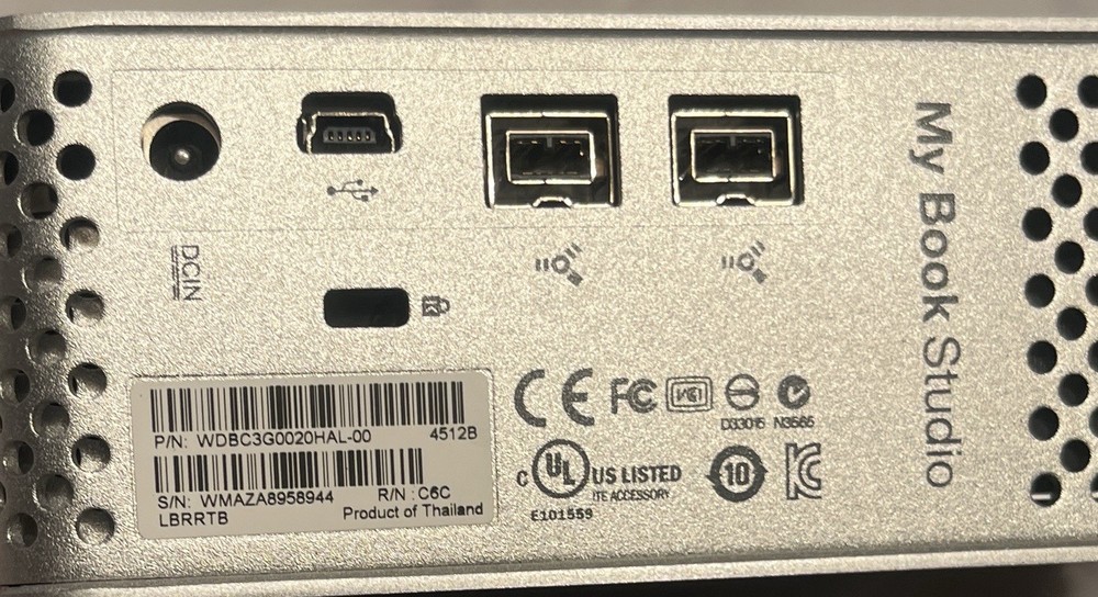 WD My Book Studio Edition External Hard Drive - Untested