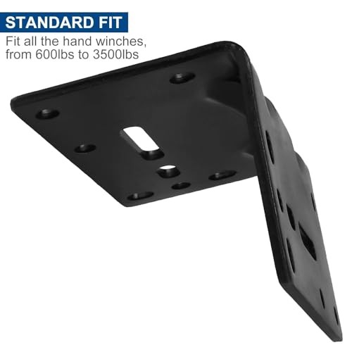 Universal Winch Mount Bracket, Heavy Duty Right Angle Mounting Winch Bracket,