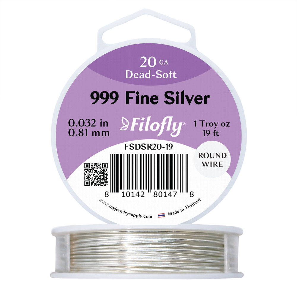 Filofly, 999 Fine Silver Wire, Dead Soft, Round