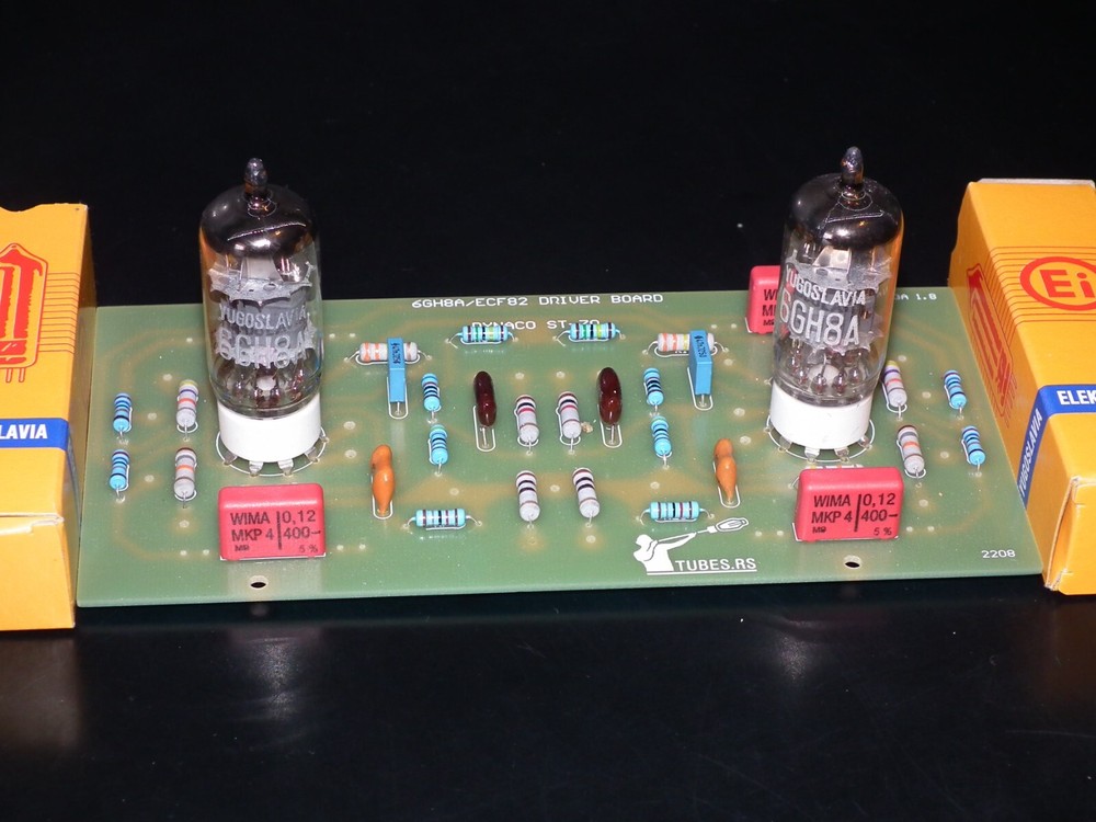 DYNACO ST-70 6GH8 Stuffed Driver Phenolic PCB + matched pair 6GH8A EI Philips