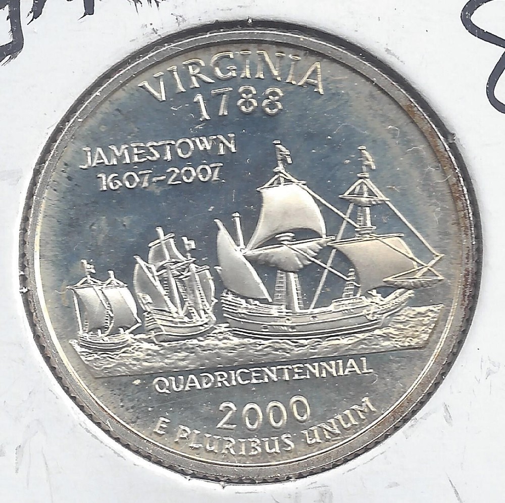 2000 S Silver VIRGINIA Proof Quarter - 90% Silver