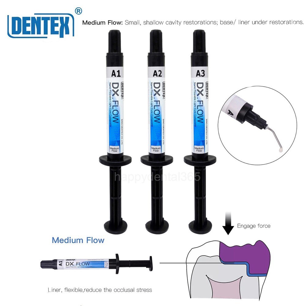 DX.FLOW Dental Flowable Light Cure Composite Resin Medium Flow DENTEX