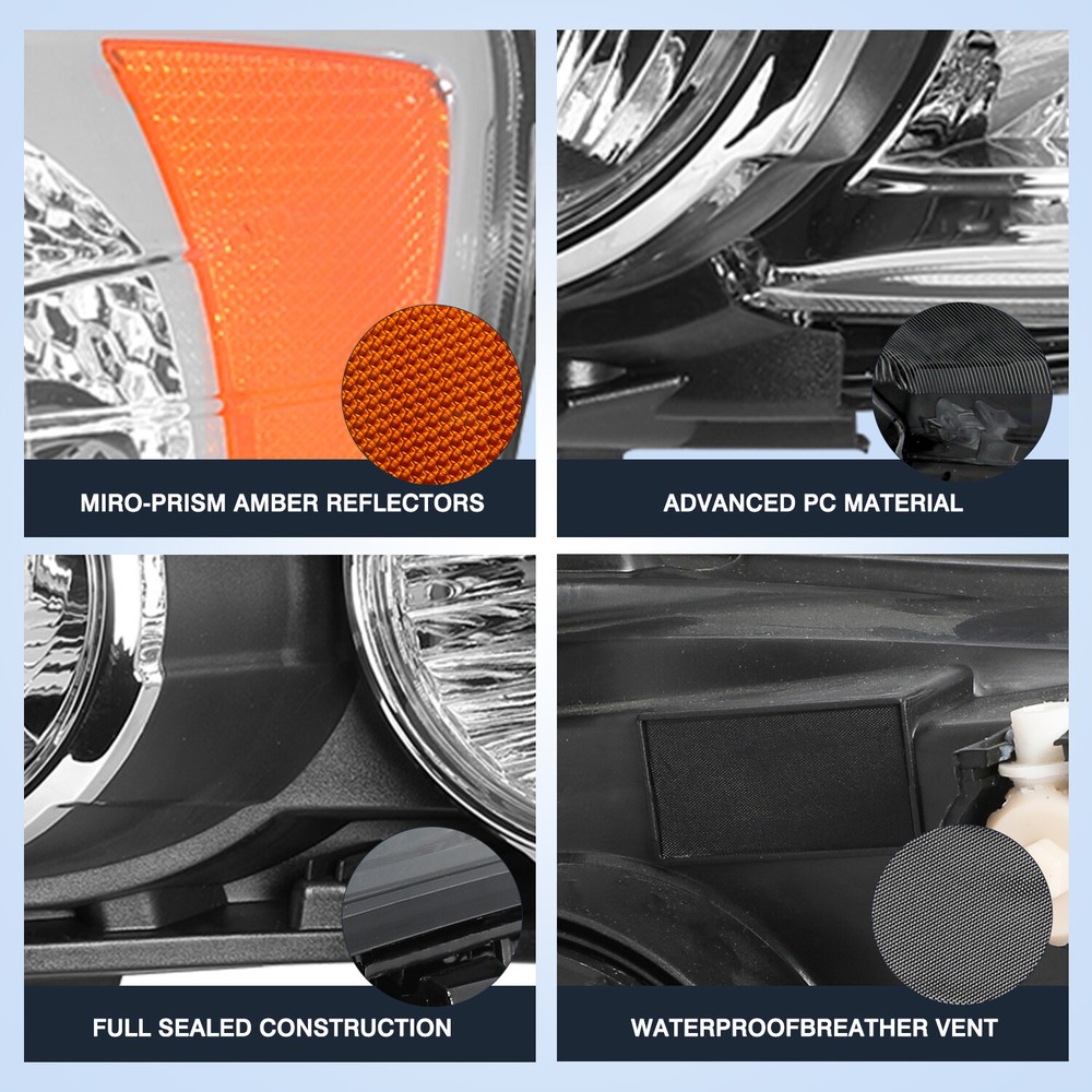 [Chrome Bezel] Headlight For 2012-2016 Chevy Sonic Headlamp Left Driver Side