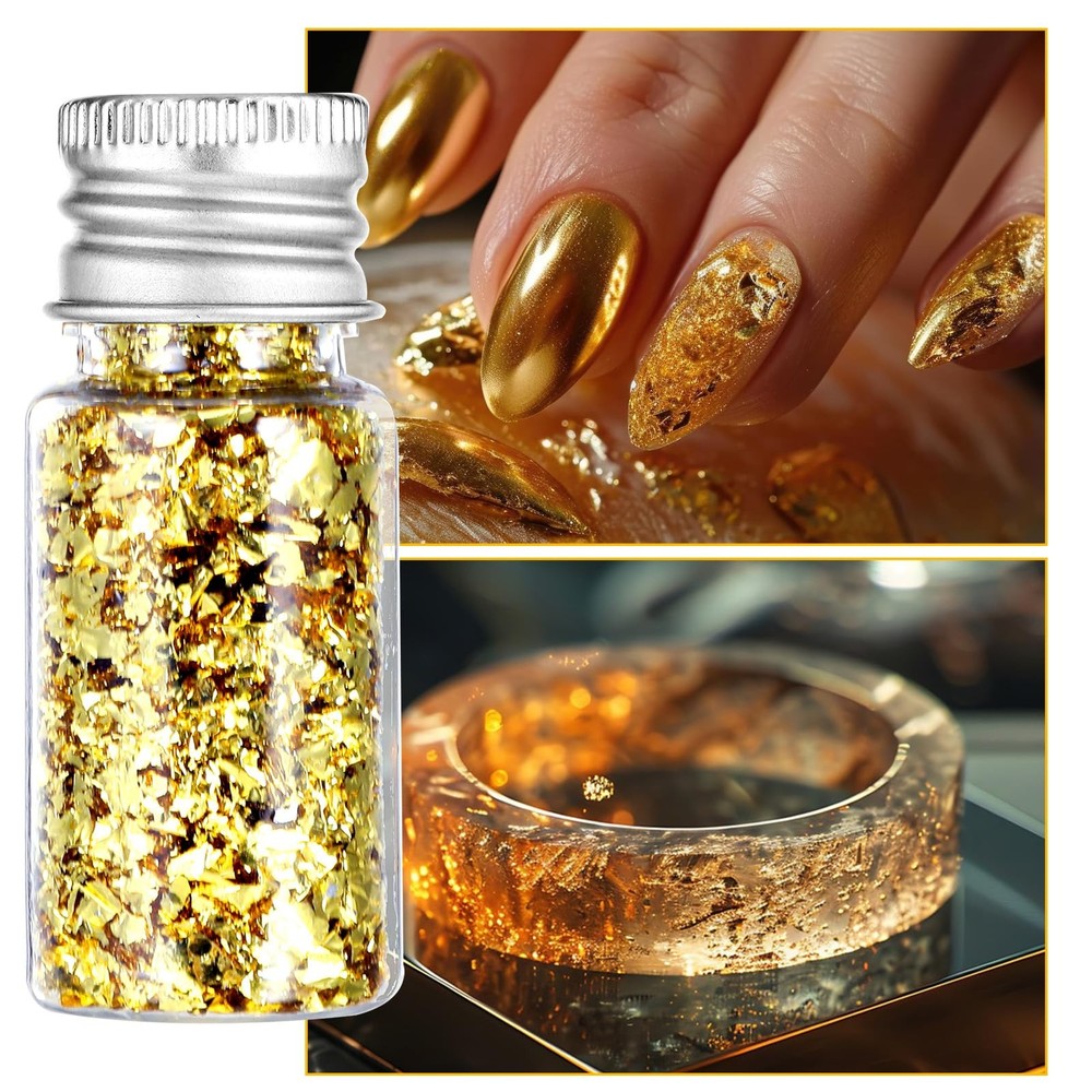 5Pcs Decorative Gold Leaf, Multifunction Flakes Cake Decoration