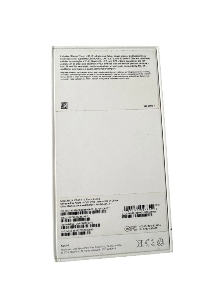 Apple iPhone 12 256G BOX ONLY