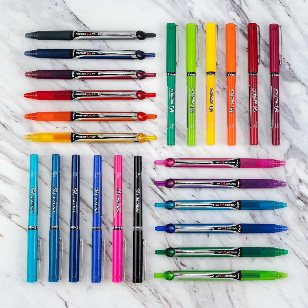 PILOT Precise V5 RT Refillable & Retractable Liquid Ink Rolling Ball Pens, Extra