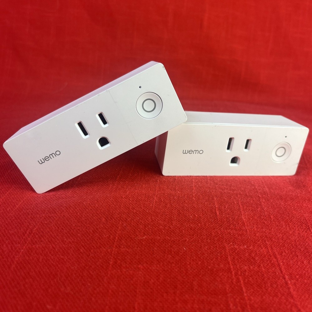 WeMo Mini Wi-Fi Enabled Smart Plug White Model F7C063 2 PACK