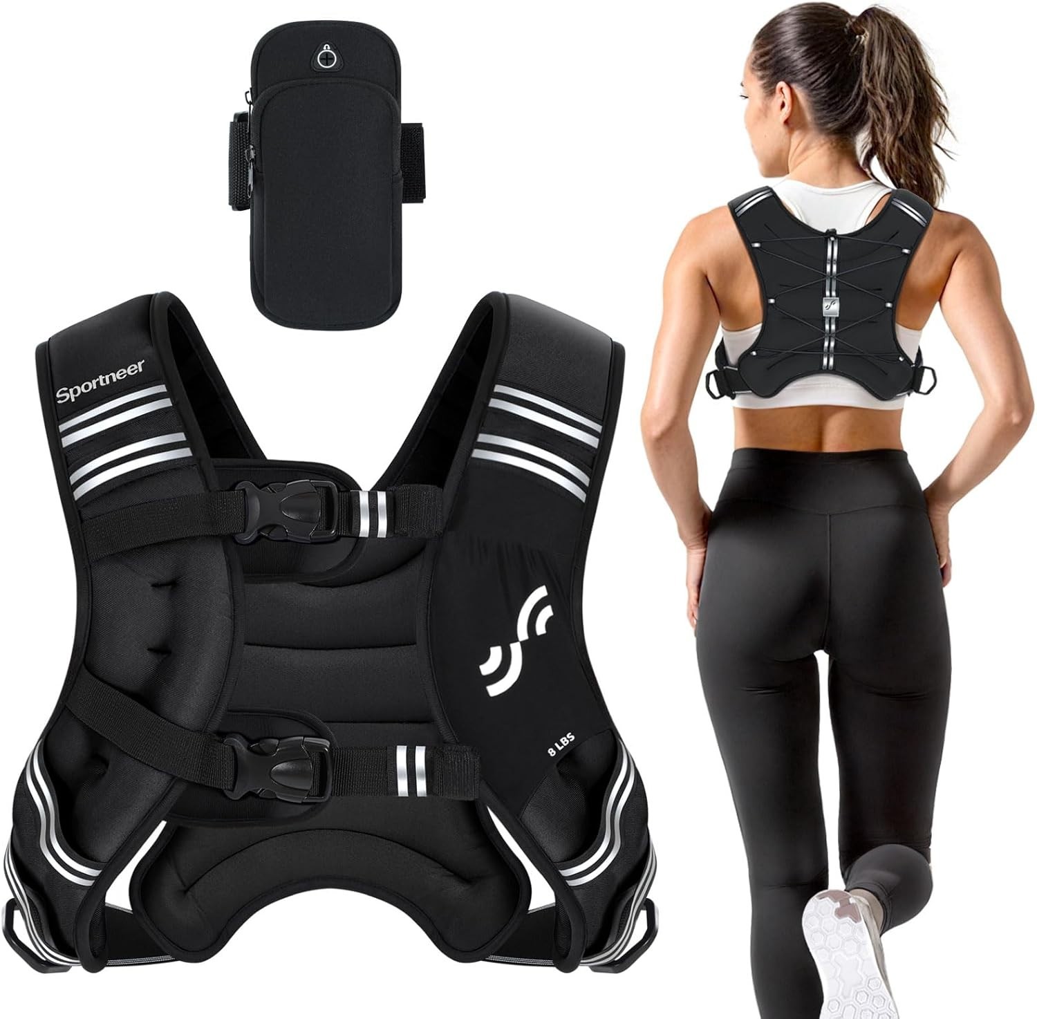 Weighted Vest Woman: 8lb/12lb/15lb/20lb/25lb Weight Vest for Walking with Pho...
