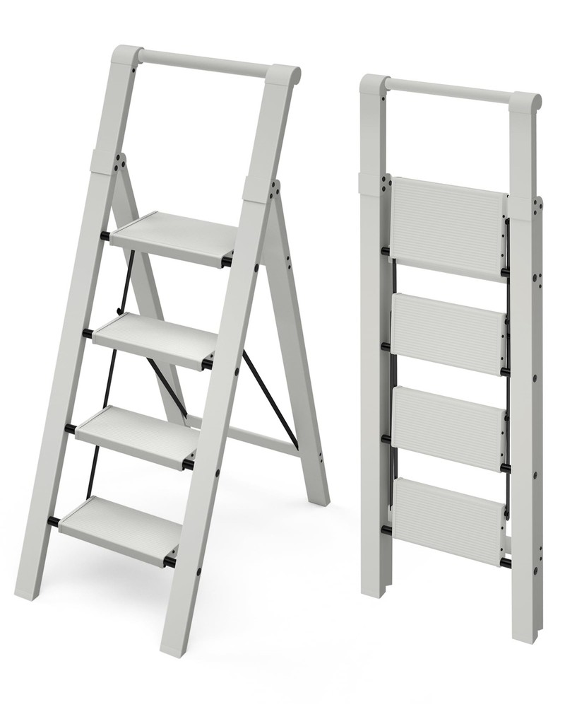 4 Step Ladder, Lightweight Folding Step Stool with Convenient Handgrip,Alumin...