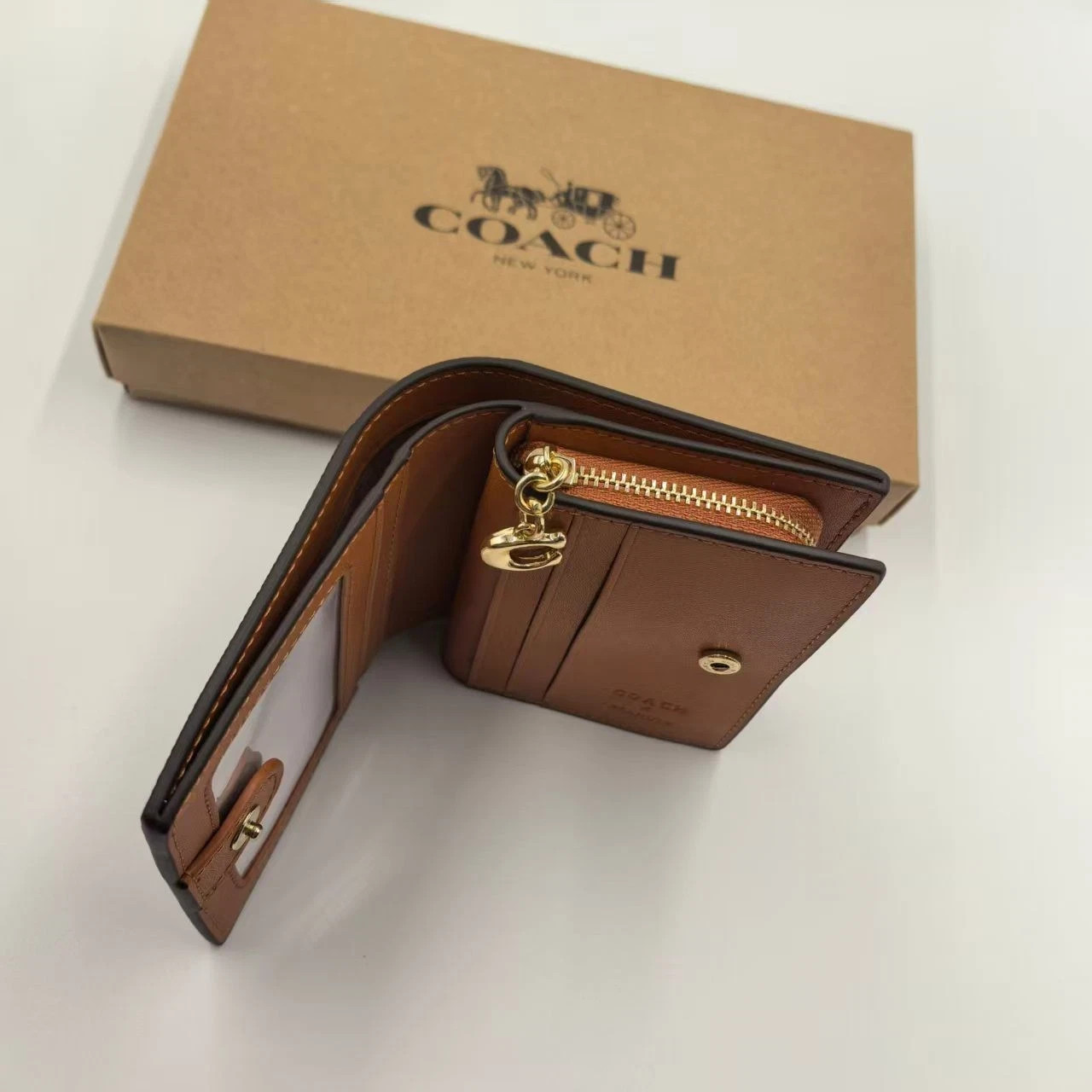 Coach X Peanuts Snap Wallet In Signature Canvas With Snoopy Print CBN32