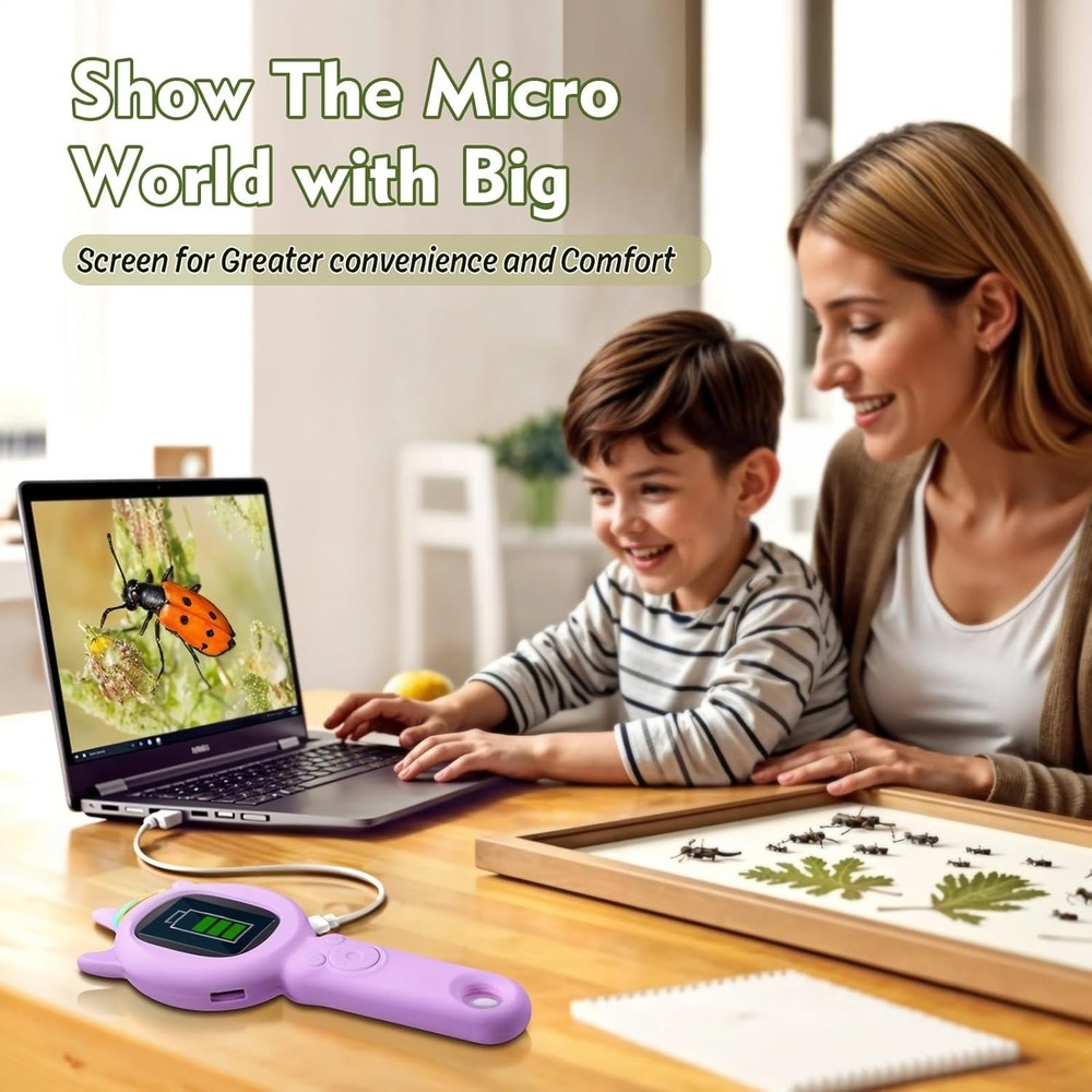 Handheld 500x Magnification Microscope for Kids - Engaging STEM Educational Gift