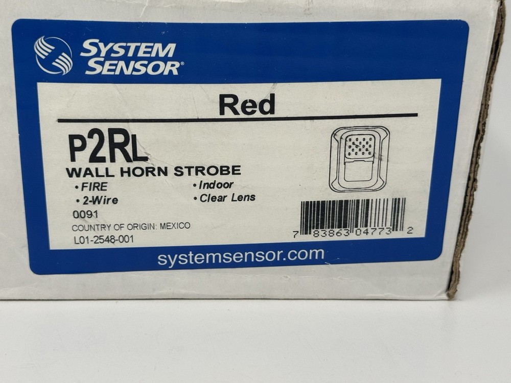 System Sensor P2RL Horn Strobe Red Wall Mount *UNTESTED* Read Desc!!!