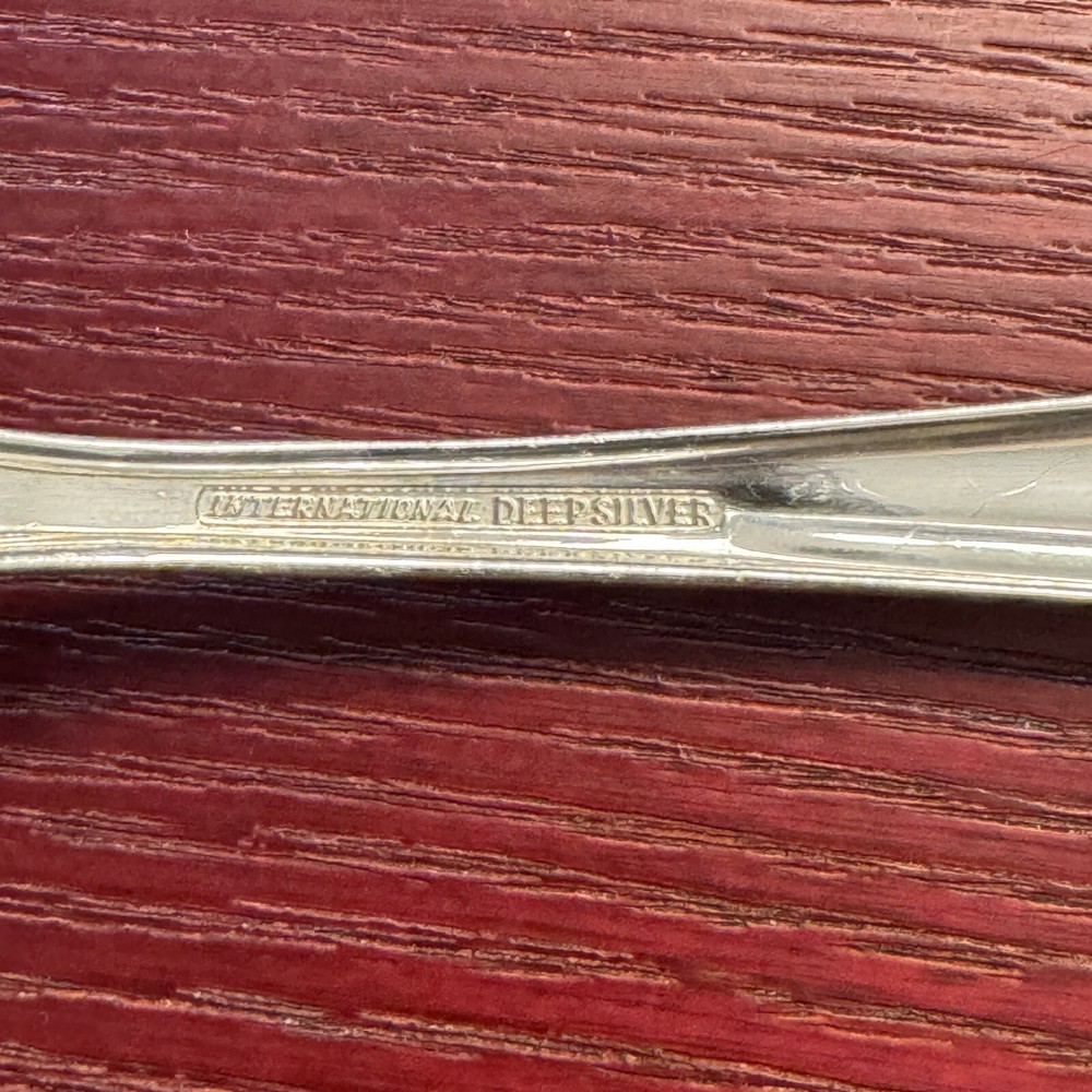 International Deep Silver HAPPY ANNIVERSARY Casserole Solid Serving Spoon C1960
