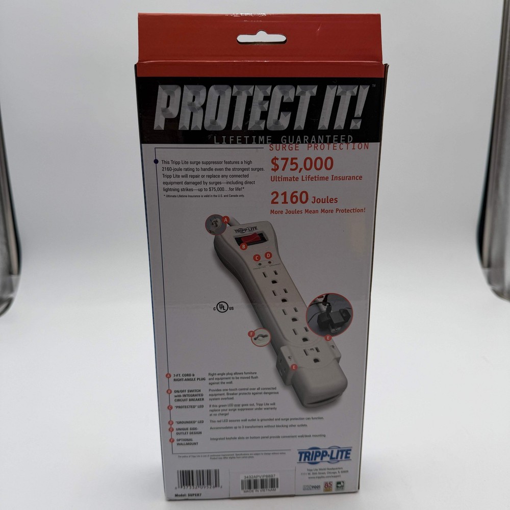 Trip-Lite Super 7 Surge Protector White