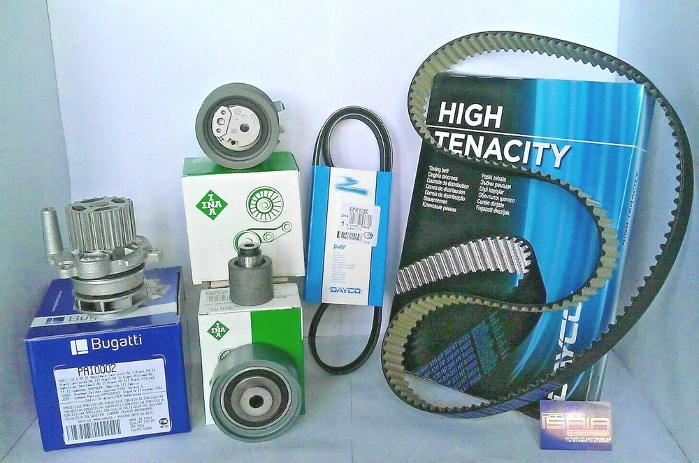 ORIGINAL DISTRIBUTION KIT (8EC) 6PCS + WATER PUMP + BELT SERV FOR AUDI A4 2.0TDI