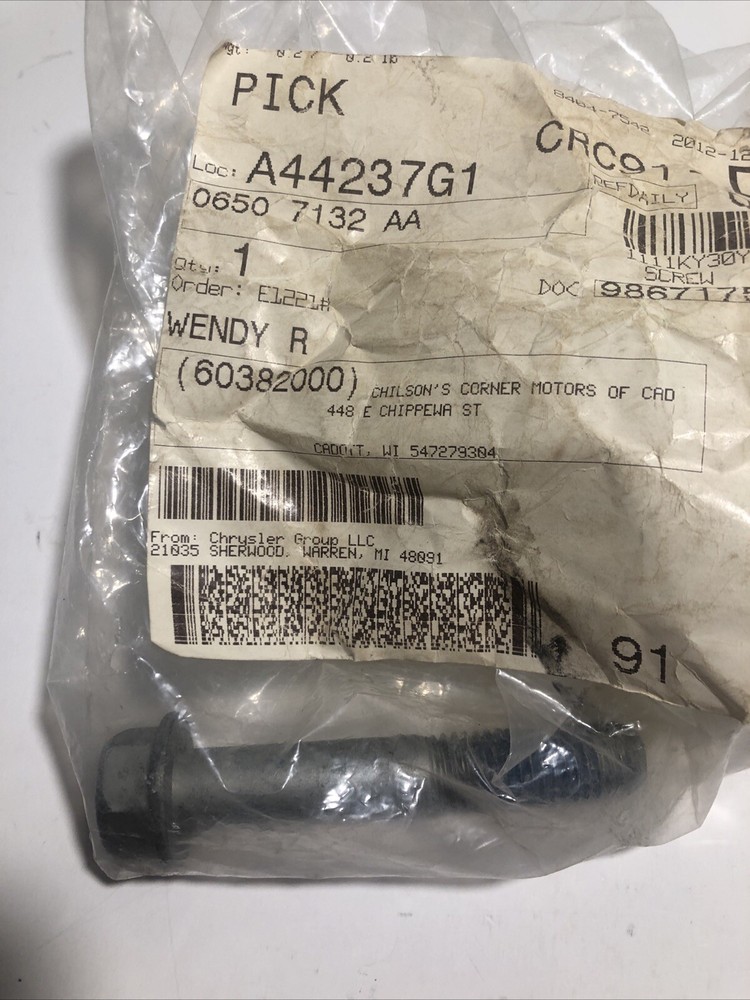Genuine Mopar Hex Flange Head Screw 6507132AA