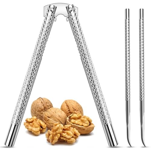 3 Pcs Nutcracker Stainless Steel Nut Cracker Set including 1 Nut Cracker and