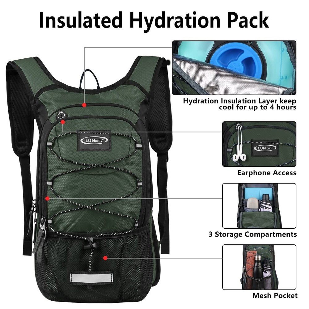 Hydration backpack with bladder 3L, hydration bag running hydration backpack...