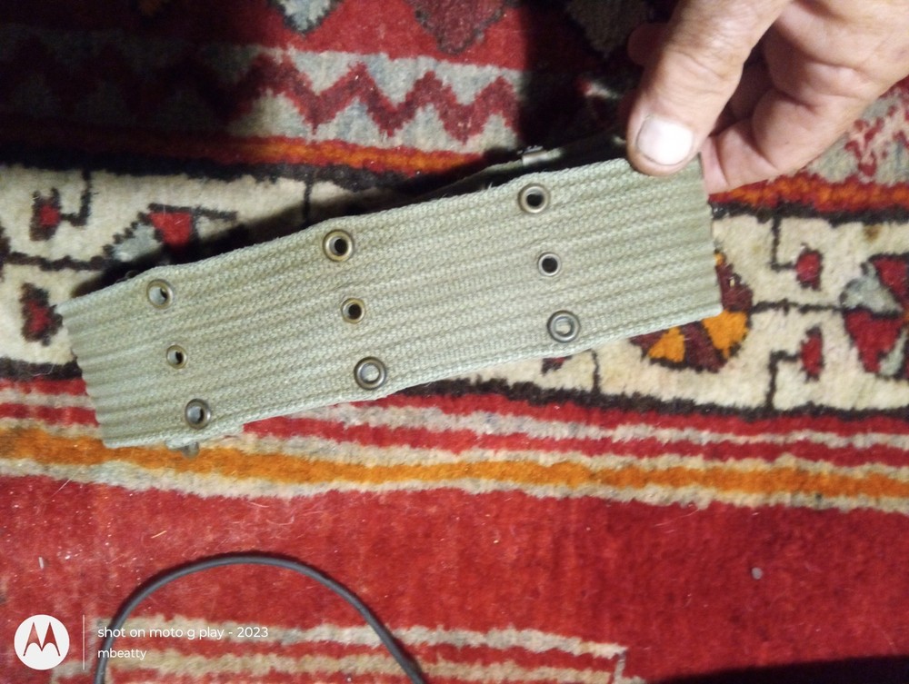 US Army WWII M1936 Original Khaki Web Belt with Metal Eyelets