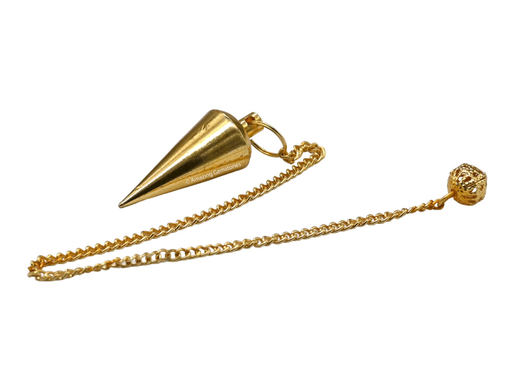 Metal Pendulum Gold Cone Long Point for Divination