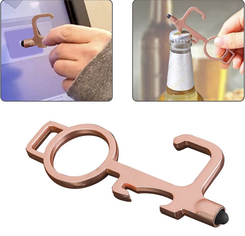 Jaamira No Touch Hand Tool with key chain to Avoid Germs 2 pack