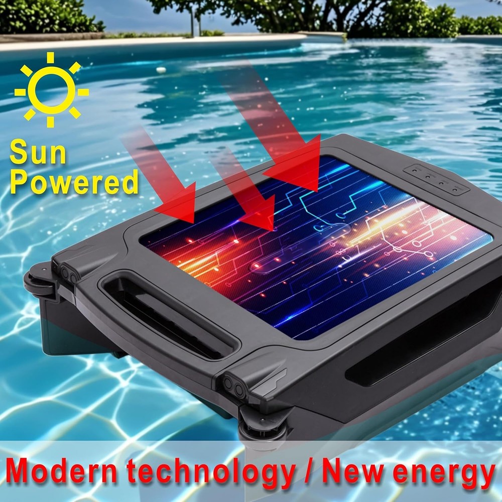 Solar Automatic Robotic Pool Skimmer Surface Cleaner Dual Mode Obstacle Avoidanc