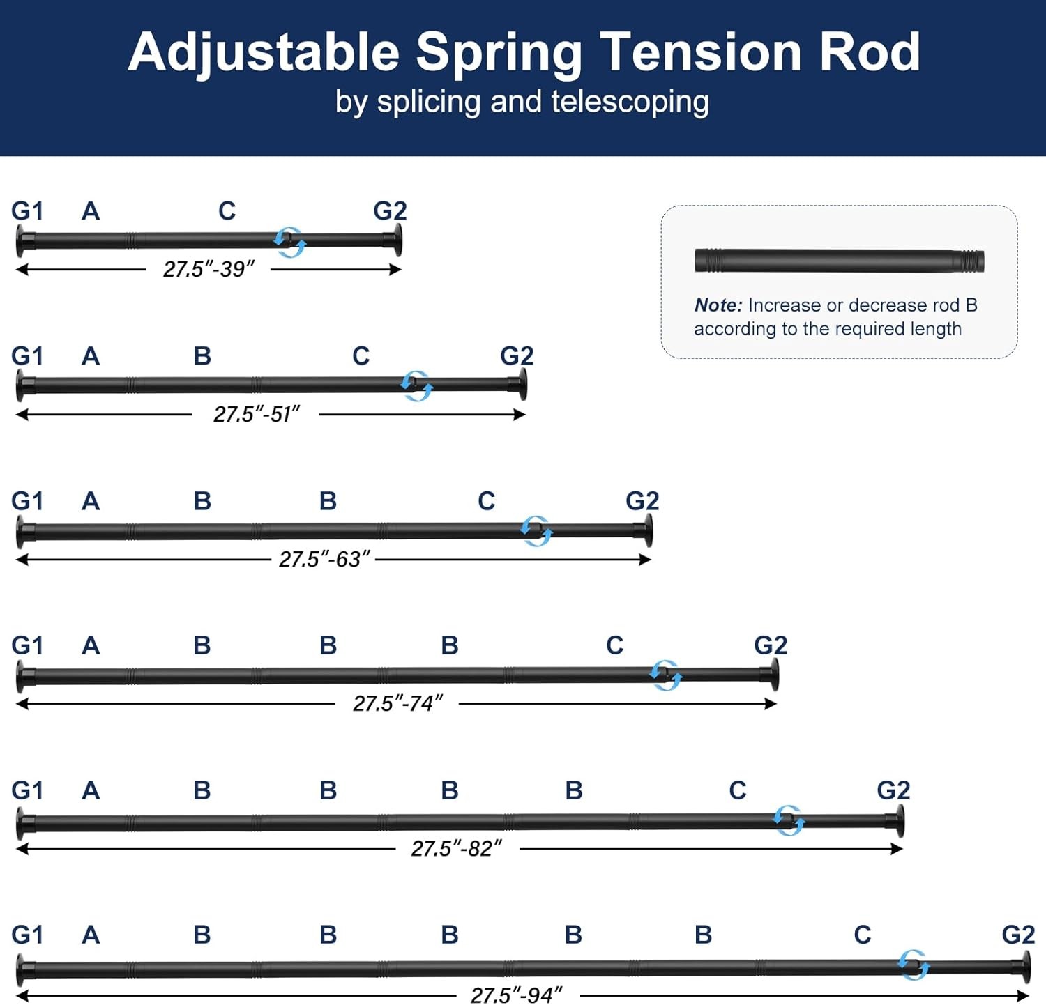 No Drilling Closet Rod for Hanging Clothes Closet Wardrobes Bathroom Laundry