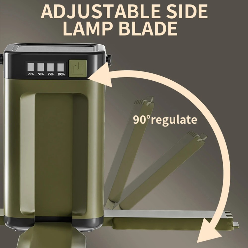 Solar Camping Lantern Foldable Camping Light Waterproof Rechargeable Lantern LED