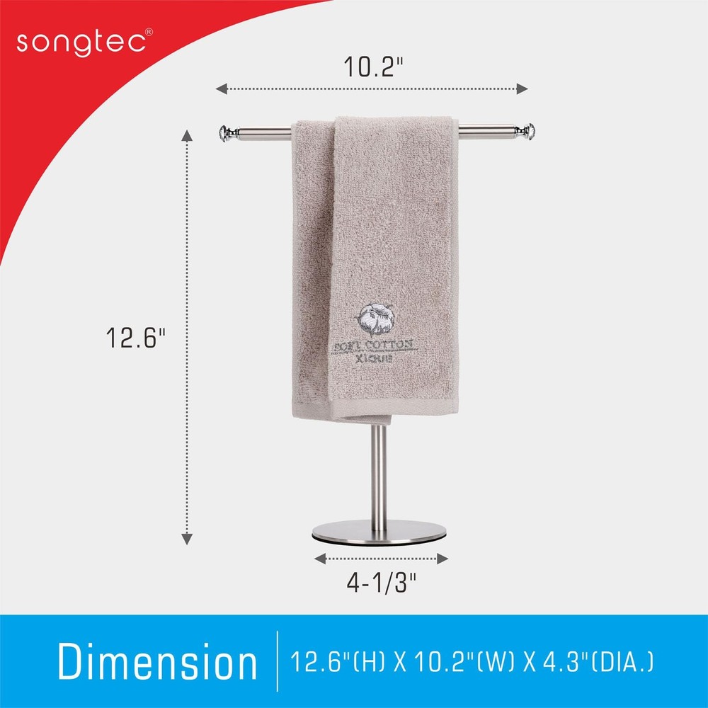 Hand Towel Holder Stand with Crystal knobs, Fingertip Towel Rack, Rust-Proof ...
