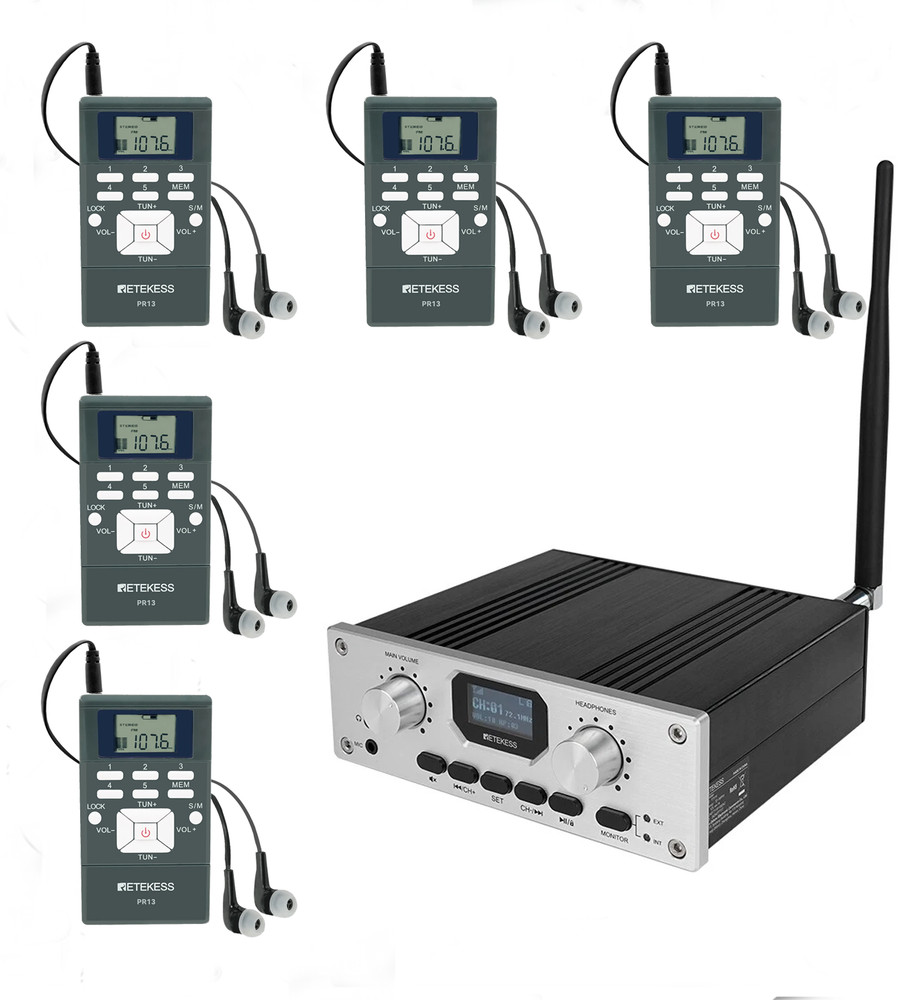 Retekess TT119 Church Translation System, Assistive Listening System,5 Receiver