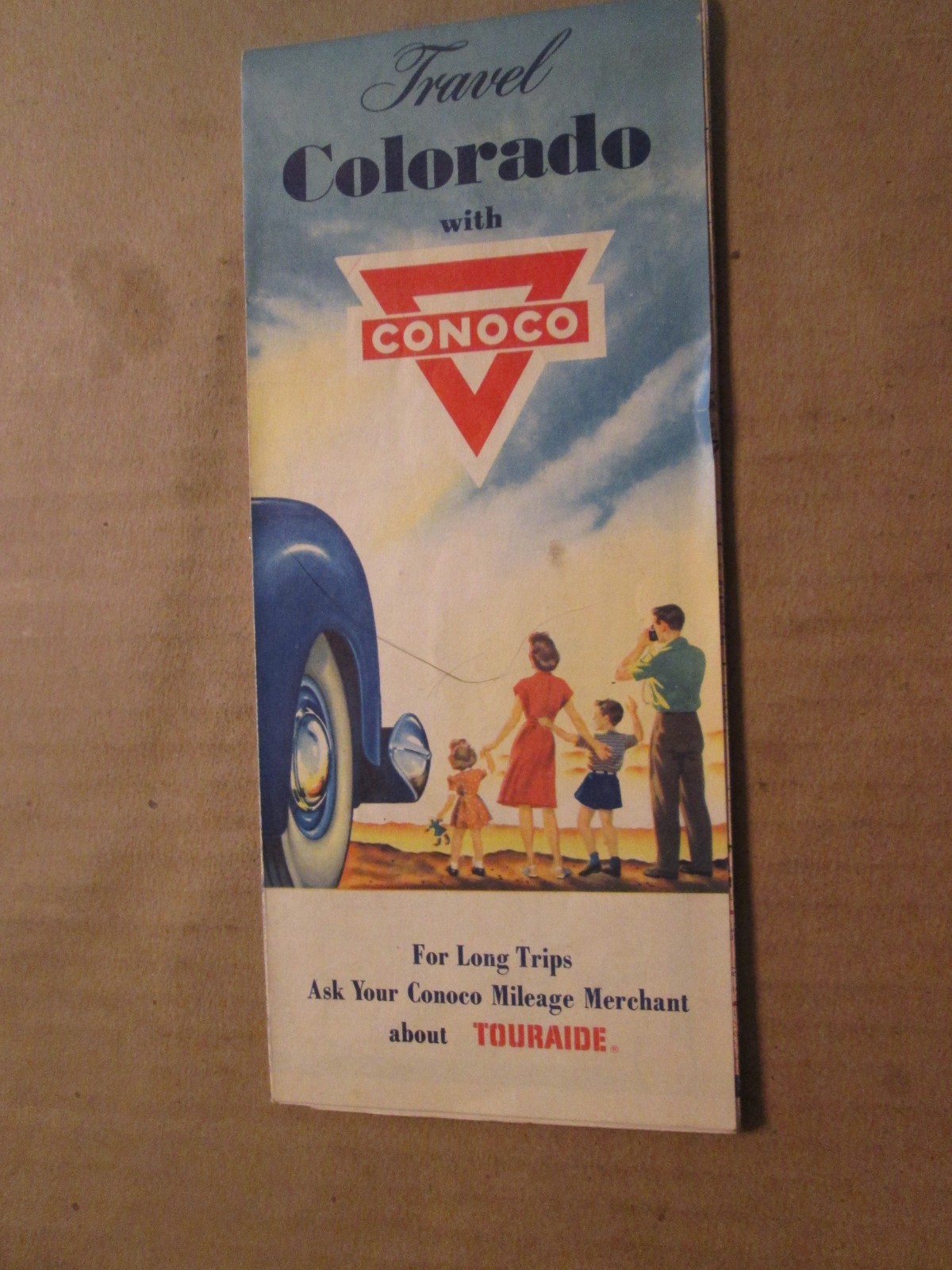 Conoco Highway Road Map of Colorado 1953