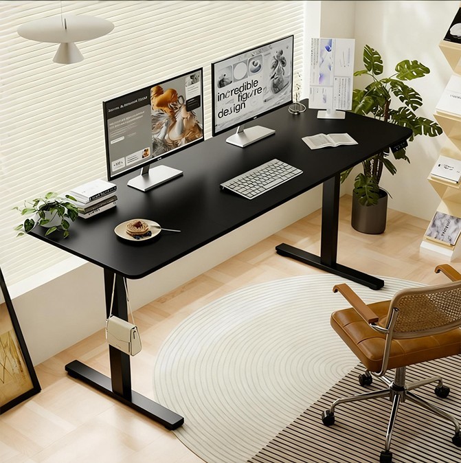 Modern Electric Standing Desk Height Adjustable Computer Desk Study Gaming Table