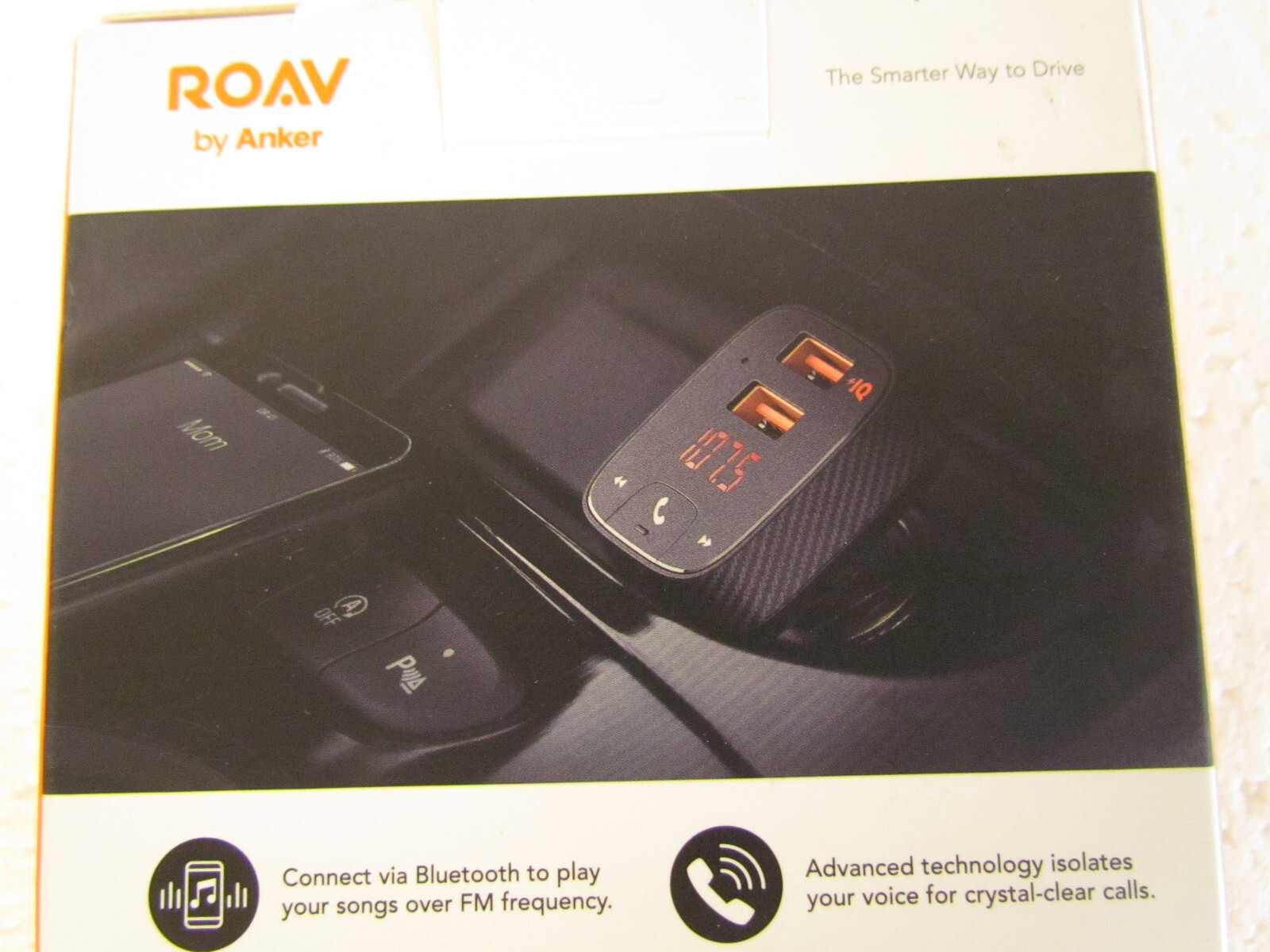 ROAV SmartCharge F2 Bluetooth FM Transmitter Wireless Audio Adapter Car SUV Auto