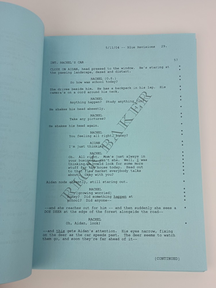 The Ring II Original Script - Rick Baker's Copy