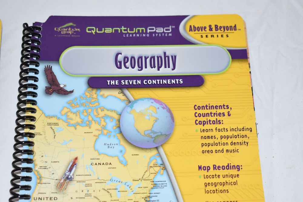 QUANTUM LEAP PAD Electronic Learning System MAGIC SCHOOL BUS + GEOGRAPHY + CARTS