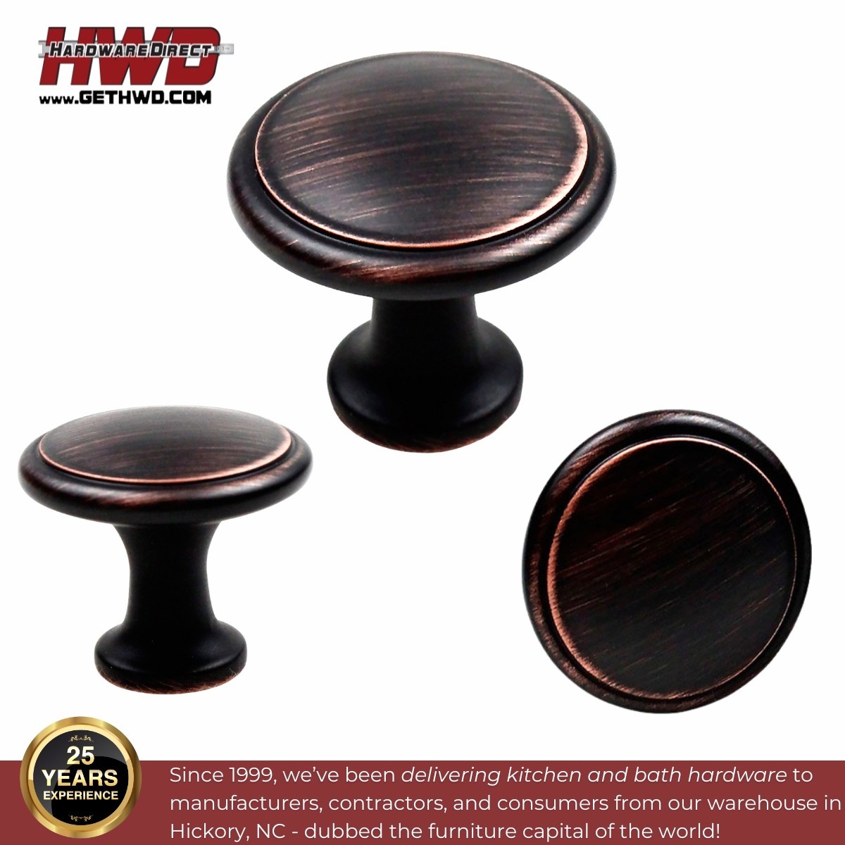10 Pack Round Cabinet Knob Pull Handle Kitchen Bath Rubbed Bronze Popular
