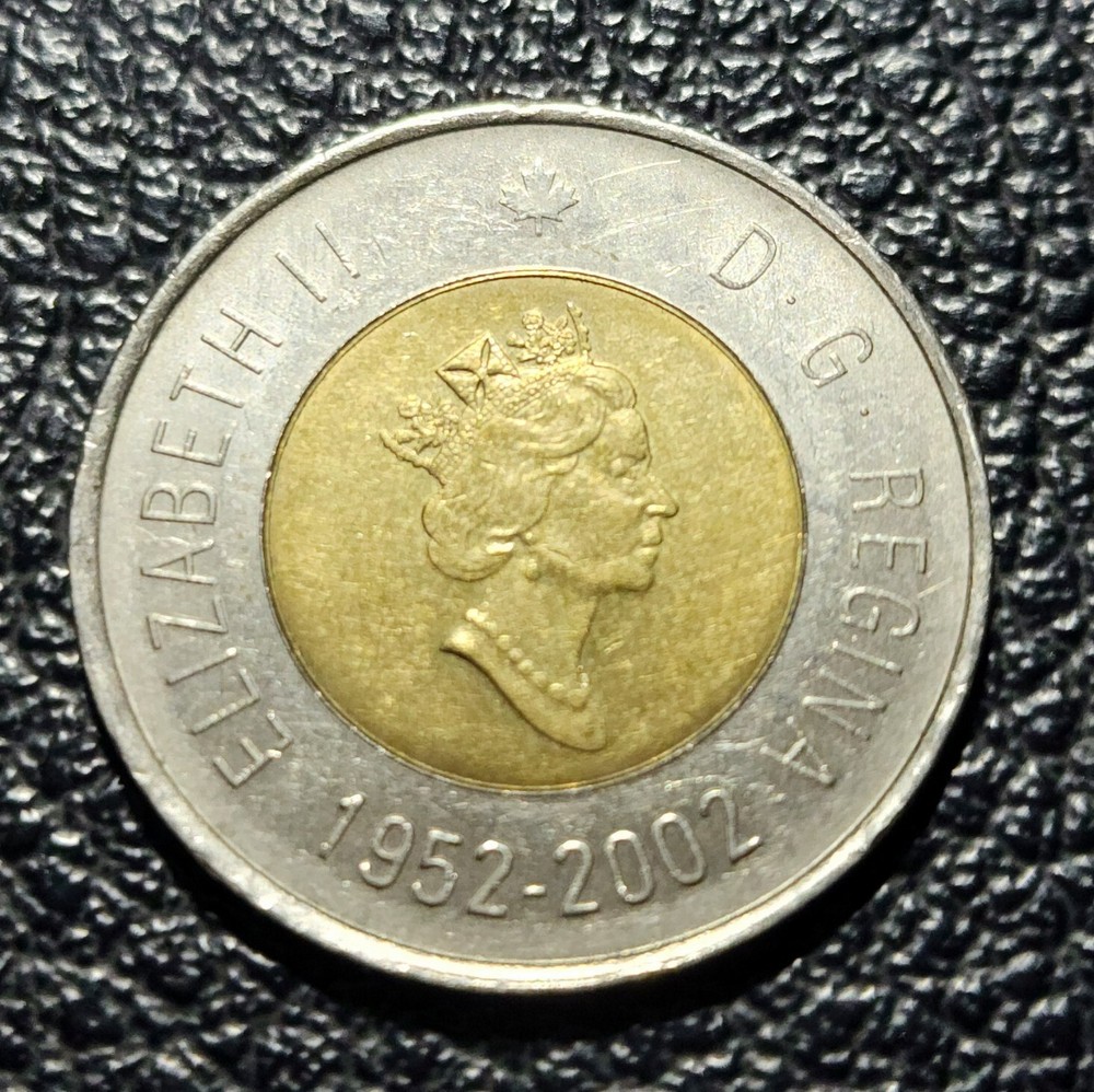 Double Date 1952 - 2002 Canada $2 Two Dollar Toonie Coin