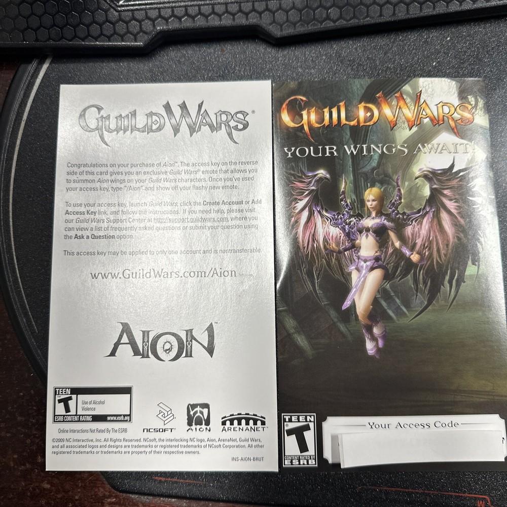 Guild Wars : Aion Wings Emote Code : RARE :  *BRAND NEW*