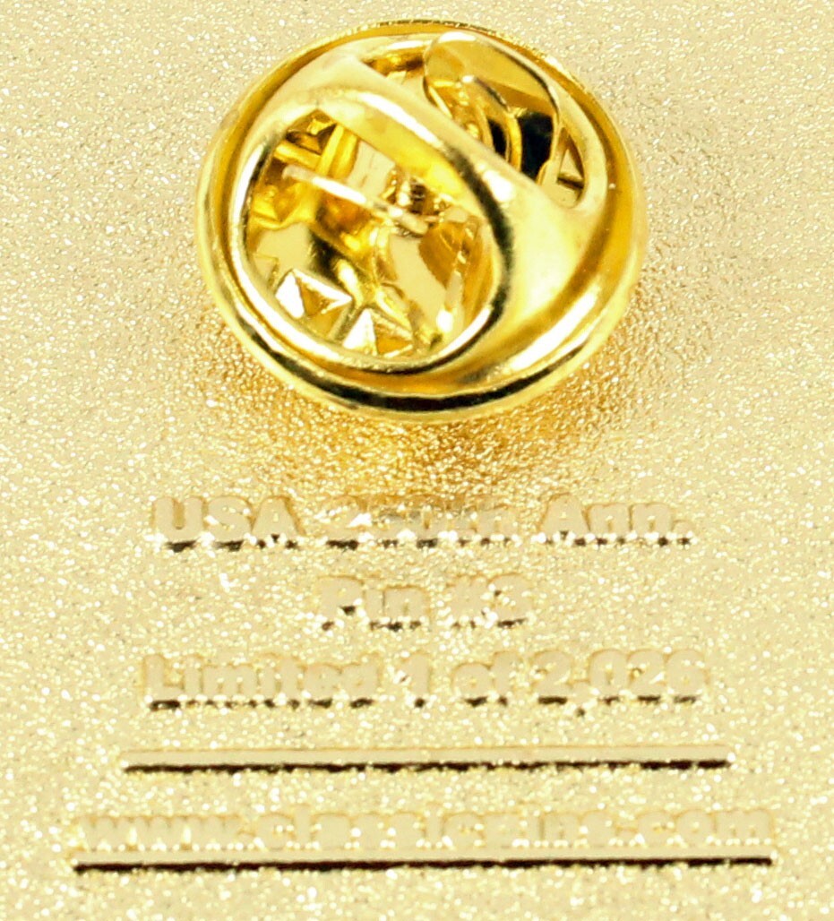 America 250th Anniversary Gold 3-D Pin #3 - Limited 2,026 - 1.5"