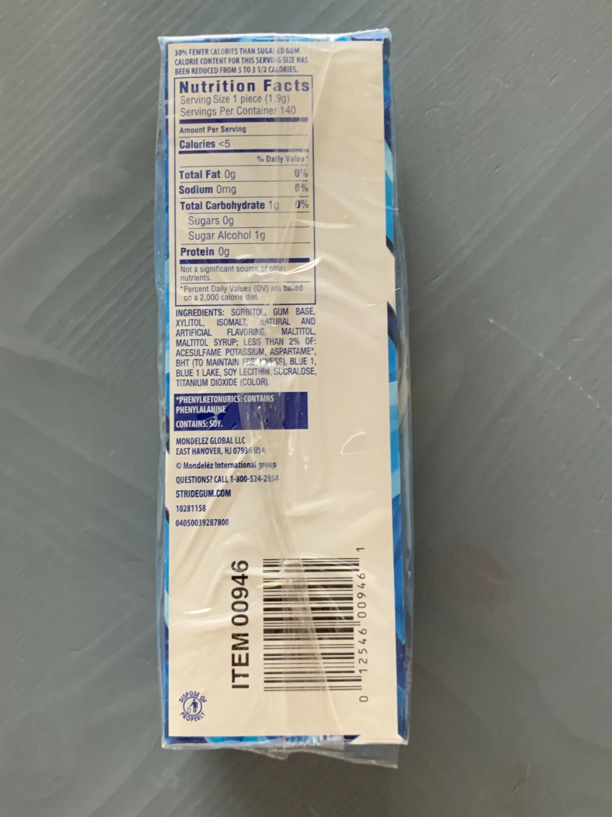 10 PACKS STRIDE PEPPERMINT CRUNCH REACTORS GUM DISCONTINUED COLLECTORS - BB 7/19