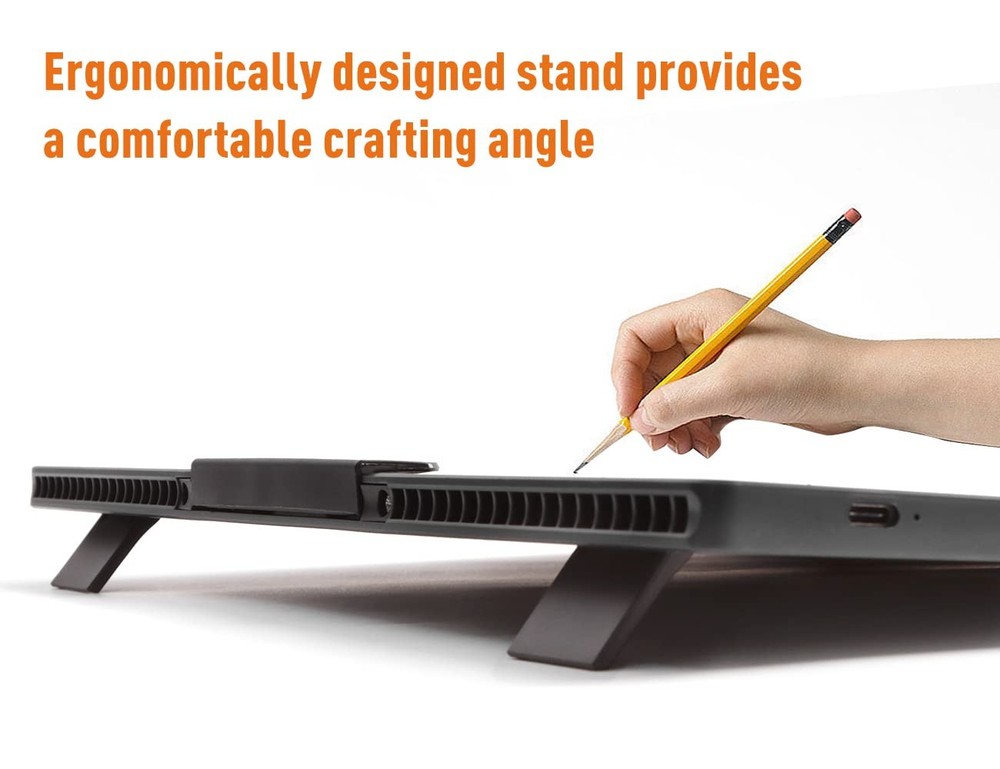 Rechargeable A4 LED Light Pad with Padded Case, Tracing Light Box w/Riser Sta...