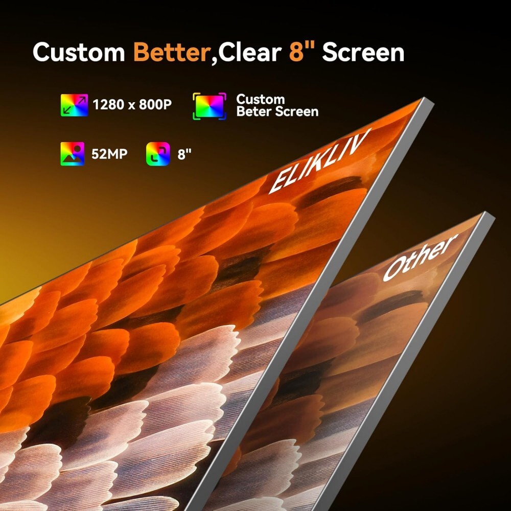 Elikliv 4K LCD Digital Microscope Coin Microscope 2000X 52MP HDMI & USB Welding