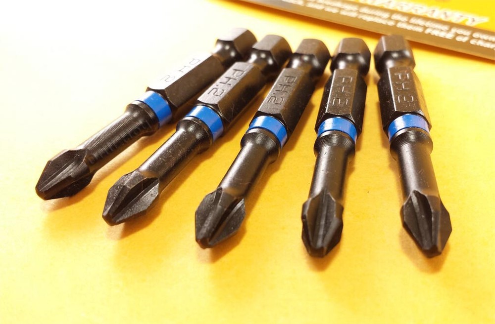 Drill Hog® #2 Phillips Insert Bits 2x2 Power Bits Impact Lifetime Warranty 5 Pc